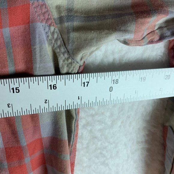 Chaps Boys Long Sleeve Button Down Flannel Grey/Red Plaid Shirt M (10-12) 6476 - Picture 3 of 8